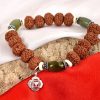 8 Mukhi Rudraksha and Cats Eye Bracelet - for Root Chakra to Brings support and stability in all aspects of life