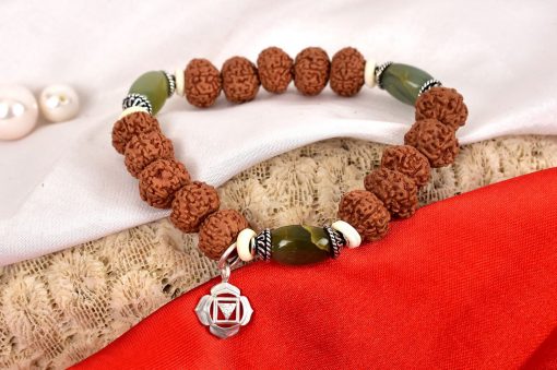 8 Mukhi Rudraksha and Cats Eye Bracelet - for Root Chakra to Brings support and stability in all aspects of life