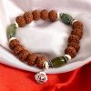 8 Mukhi Rudraksha and Cats Eye Bracelet - for Root Chakra to Brings support and stability in all aspects of life