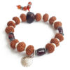 9 Mukhi Rudraksha and Gomed Bracelet for Crown Chakra to Brings positivity, contentment, and gratification of senses to feel the grace of the divine