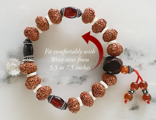 9 Mukhi Rudraksha and Gomed Bracelet for Crown Chakra to Brings positivity, contentment, and gratification of senses to feel the grace of the divine