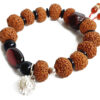 9 Mukhi Rudraksha with Gomed and Black Ebony Bracelet for Crown Chakra to Attracts divine grace and develops an awareness to recognize spiritual help