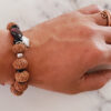 9 Mukhi Rudraksha with Gomed and Black Ebony Bracelet for Crown Chakra to Attracts divine grace and develops an awareness to recognize spiritual help