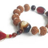 9 Mukhi Rudraksha with Gomed and Red Sandalwood Bracelet for Crown Chakra to Instill optimism and contentment and opens the wearer to higher consciousness