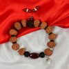 9 Mukhi Rudraksha with Gomed and Black Ebony Bracelet for Crown Chakra to Attracts divine grace and develops an awareness to recognize spiritual help