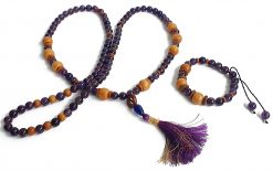 Amethyst Mala and Bracelet for Crown Chakra to Helps in centering of emotions and cleanses energy fields of any negativity or sorrow