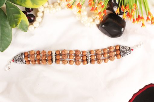 4 Mukhi Brahma Triple Bracelet - Red Sandalwood To enhances communication skills