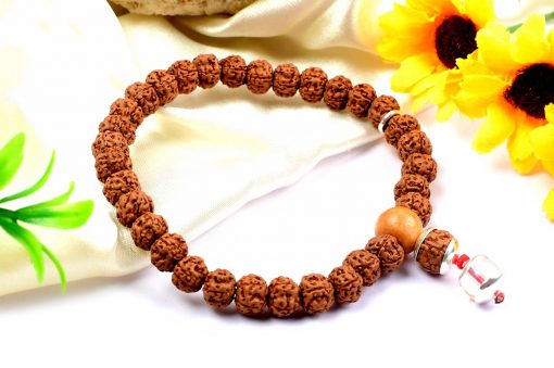 5 Mukhi Guru Bracelet with Sphatik Sumeru for enhances learning, knowledge, awareness and concentration