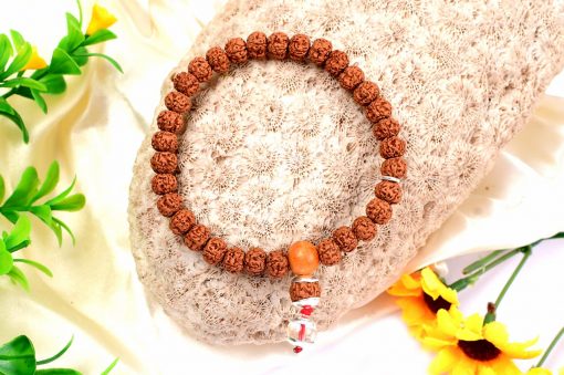 5 Mukhi Guru Bracelet with Sphatik Sumeru for enhances learning, knowledge, awareness and concentration