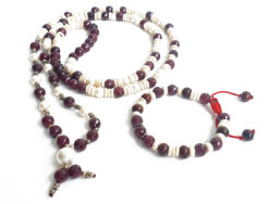 Ruby Mala and Bracelet for Solar Chakra to Enhances leadership skills and improves concentration