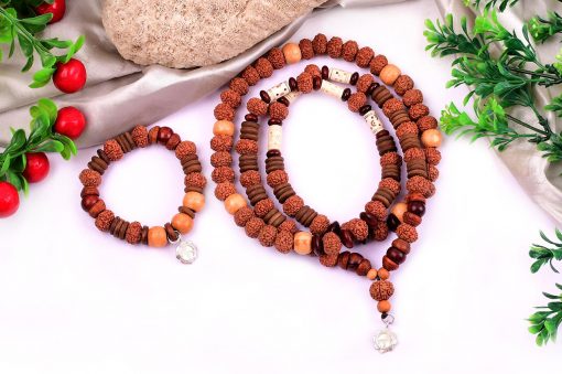 7 Mukhi Laxmi Mala and Bracelet Set for Hrit Padma Chakra to Awakens feelings of purity, peace and optimism to experience happiness in life