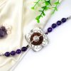 5 Mukhi Rudraksha and Amethyst Bracelet (Crown) for Enhances self-awareness