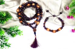 Amethyst Mala and Bracelet for Crown Chakra to Helps in centering of emotions and cleanses energy fields of any negativity or sorrow