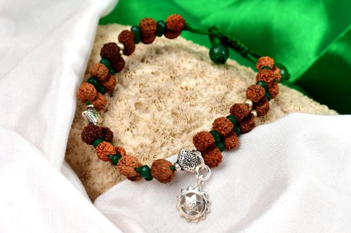 Gauri Shankar Rudraksha and Emerald Bracelet (Heart)