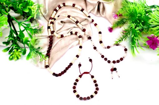 Ruby Mala and Bracelet for Solar Chakra to Enhances leadership skills and improves concentration