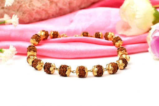 5 Mukhi Rudraksha Bracelet - Gold