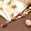 2 Mukhi Rudraksha Moon Mala - Silver & Pearl