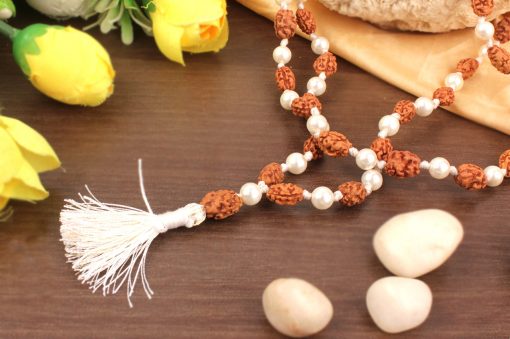 2 Mukhi Rudraksha Mala - Pearl To brings inner bliss and happiness