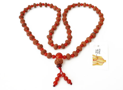 10 Mukhi Krishna Mala with Carnelian For blessings of fruitful relationship, happiness and wealth