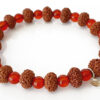 10 Mukhi Rudraksha Krishna Bracelet with Carnelian For blessings of fruitful relationship, happiness and wealth