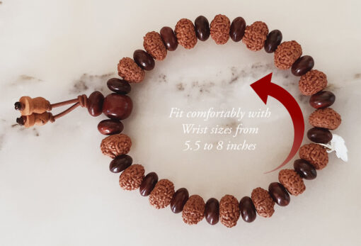 10 Mukhi Rudraksha Krishna Bracelet with Red Sandalwood To promote creativity, peace, perseverance and joy