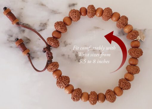 10 Mukhi Rudraksha Krishna Bracelet with Sandalwood For releasing fear and worries