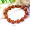 10 Mukhi Rudraksha Krishna Bracelet with Carnelian For blessings of fruitful relationship, happiness and wealth