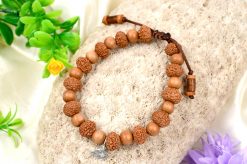 10 Mukhi Rudraksha Krishna Bracelet with Sandalwood For releasing fear and worries