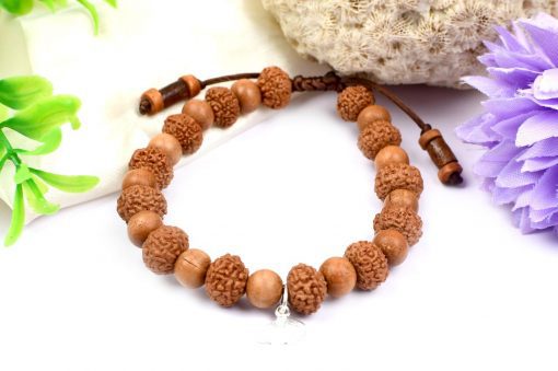 10 Mukhi Rudraksha Krishna Bracelet with Sandalwood For releasing fear and worries