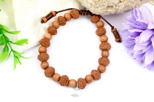 10 Mukhi Rudraksha Krishna Bracelet with Sandalwood For releasing fear and worries