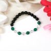 Black Agate and Green Onyx with Sphatik beads bracelet - To protect from evil eyes