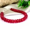 Ruby faceted Bracelet - Elliptical beads