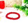 Red Agate Round Bead Bracelet - For protection and healing