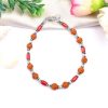 Cylindrical Coral with Rudraksha Beads Bracelet - For Strengthens will power and gives energy to face challenges in life