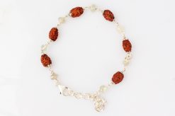 2 Mukhi with Moonstone bracelet in Silver caps - To Promotes love, peace and harmony