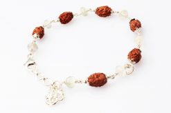 2 Mukhi with Moonstone bracelet in Silver caps - To Promotes love, peace and harmony