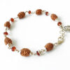 3 Mukhi with Gomed bracelet in silver caps - For accumulation of wealth and happiness