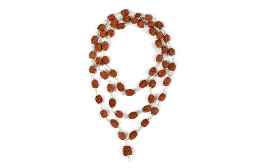 3 Mukhi Rudraksha Mahajwala Mala - Silver Caps