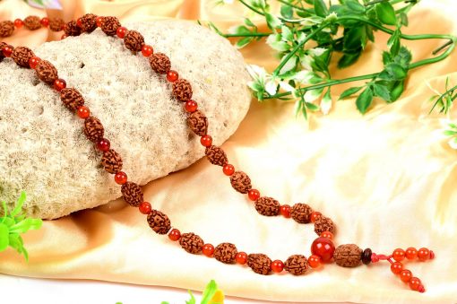 3 Mukhi Mahajwala Mala - Carnelian To releases stress and feeling of victimization