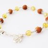 4 mukhi with yellow citrine bracelet in silver caps - For confidence and self-discipline