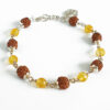 4 mukhi with yellow citrine bracelet in silver caps - For confidence and self-discipline