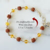 4 mukhi with yellow citrine bracelet in silver caps - For confidence and self-discipline