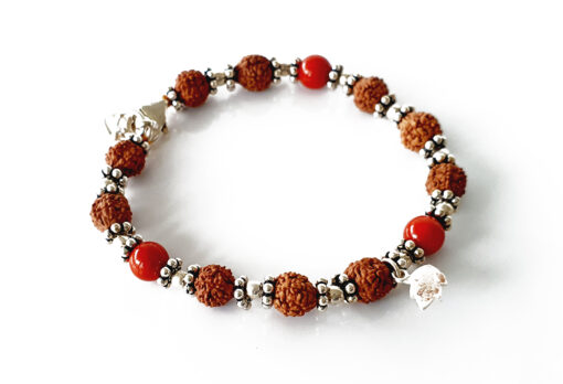 6 Mukhi Rudraksha Mars Bracelet - Coral To eliminating lethargy