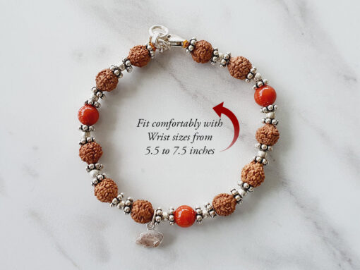 6 Mukhi Rudraksha Mars Bracelet - Coral To eliminating lethargy