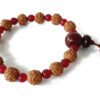 6 Mukhi Rudraksha Mars Bracelet - Red Agate - For eliminating lethargy and provides the will power courage to face challenges