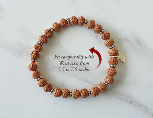 6 Mukhi Rudraksha Mars Bracelet - Silver - For eliminating lethargy and provides the will power courage to face challenges