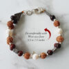 6 Mukhi Rudraksha Mars Double Turn Bracelet - Pearl & Red Sandalwood