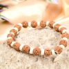 6 Mukhi Rudraksha Mars Bracelet - White Spacer