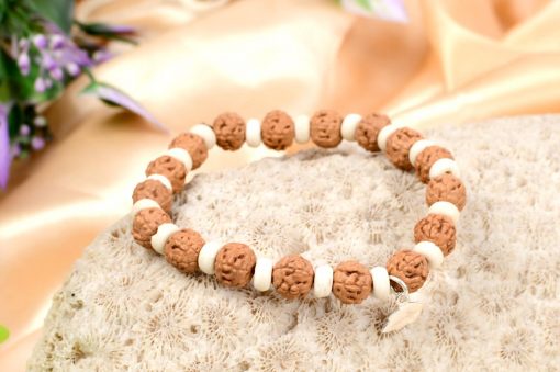 6 Mukhi Rudraksha Mars Bracelet - White Spacer