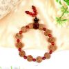 6 Mukhi Rudraksha Mars Bracelet - Red Agate - For eliminating lethargy and provides the will power courage to face challenges